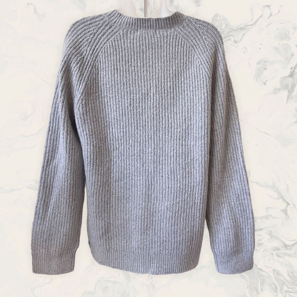BP. Plaited Stitch Recycled Blend Crewneck Sweater - size S - Gray